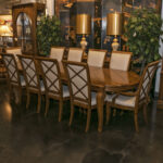 LEXINGTON Southern Living Dining Table with 10 Chairs, 2-22.5” Leaves, and Pads - Image 10