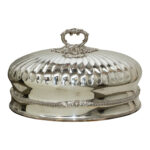 Antique Large Silverplated Serving Dome with Shell Detail