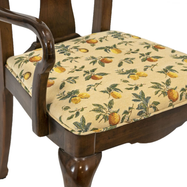 Set of 6 Back Splat Dining Chairs with Citrus Upholstery - Image 7