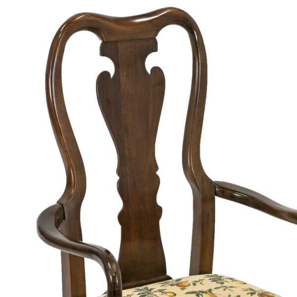 Set of 6 Back Splat Dining Chairs with Citrus Upholstery - Image 6