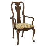 Set of 6 Back Splat Dining Chairs with Citrus Upholstery - Image 3