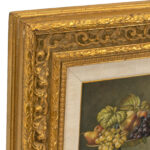 Signed G. CLOUET Original Oil Still Life on Board in Ornate Gold Frame - Image 4