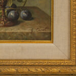 Signed G. CLOUET Original Oil Still Life on Board in Ornate Gold Frame - Image 3