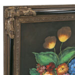 Original Floral Still Life on Canvas in Black and Gold Frame - Image 3