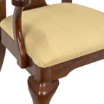 Set of 10 Queen Anne Cherry Dining Chairs with Gold Upholstery Seats - Image 8