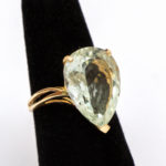 Green Amethyst Quartz Ring in 14 Karat Gold - Image 4
