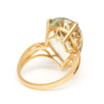 Green Amethyst Quartz Ring in 14 Karat Gold - Image 3