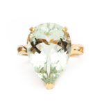 Green Amethyst Quartz Ring in 14 Karat Gold