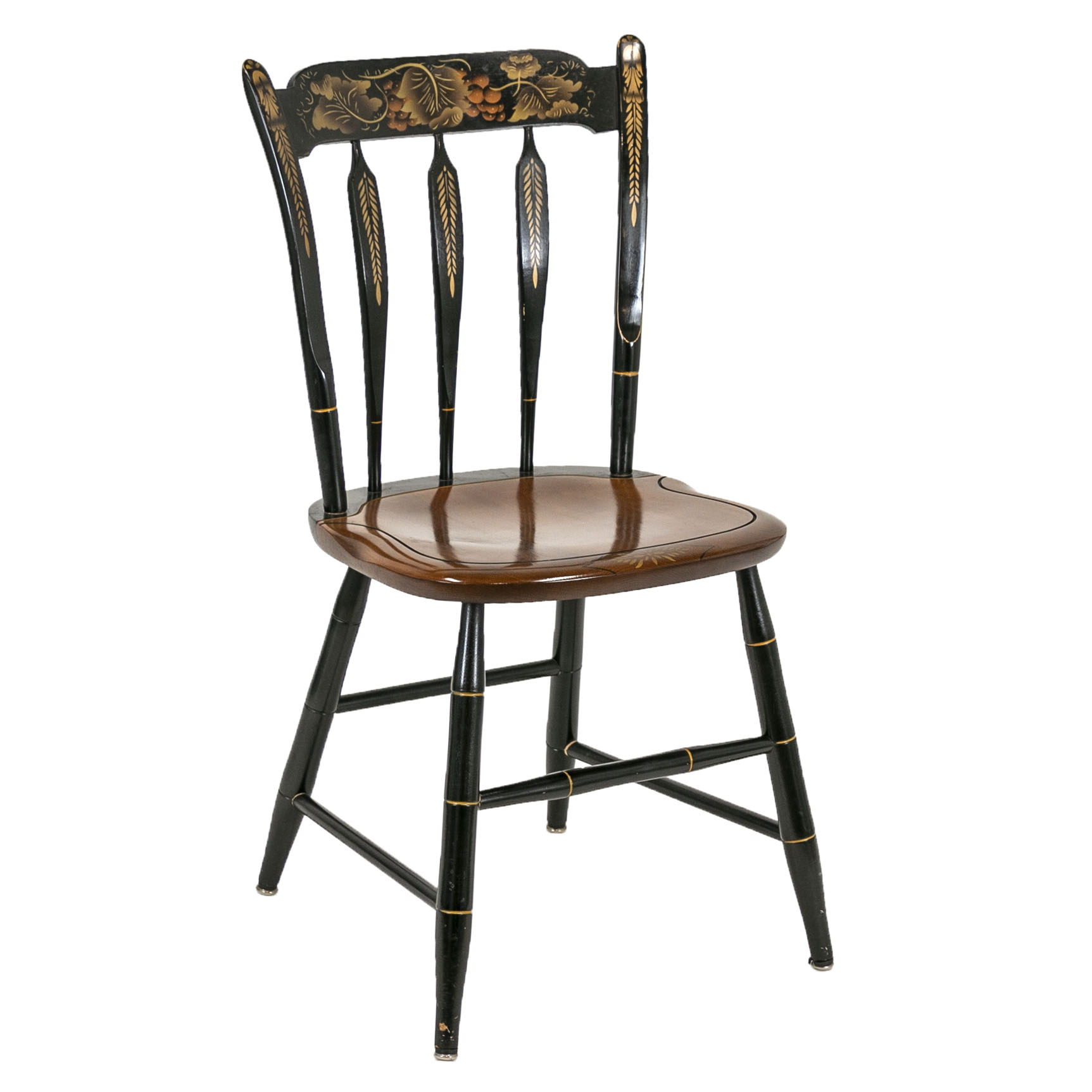 Pair of Maple and Black Stenciled HITCHCOCK Chairs | Grandview