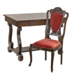 Empire Style Writing Desk with Velvet Seat Chair