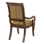 Set of 6 Cherry Finish Dining Chairs with Striped Upholstery - Image 5