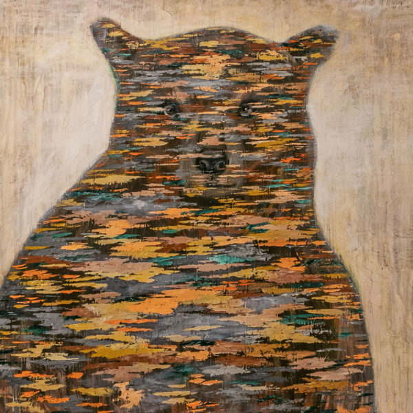 Signed KLADOV Original Acrylic on Canvas Abstract Portrait of a Bear - Image 2