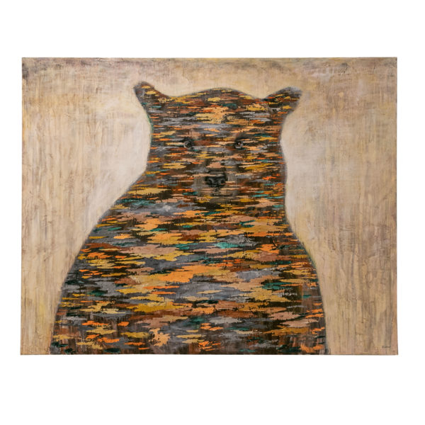 Signed KLADOV Original Acrylic on Canvas Abstract Portrait of a Bear - Image 1