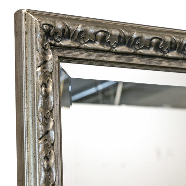 BASSETT MIRROR CO. Ornate Silver Framed Leaner Mirror - Image 2