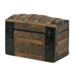 Antique Humpback Trunk with Iron and Brass Fittings - Image 2