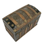 Antique Humpback Trunk with Iron and Brass Fittings - Image 3