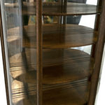 Antique Oak Bow Front China Cabinet - Image 3