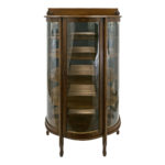 Antique Oak Bow Front China Cabinet
