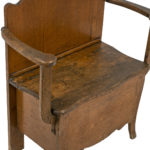 Antique Oak Hall Tree with Diamond Shaped Mirror - Image 5