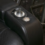 Black Leather Theater Seating with 3 Chairs, 2 Wedges, and Tables - Image 7