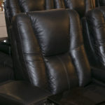 Black Leather Theater Seating with 3 Chairs, 2 Wedges, and Tables - Image 4
