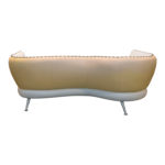 EUROLIFE Two Tone Leather Sofa with Contrasting Stitching - Image 3