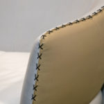EUROLIFE Two Tone Leather Sofa with Contrasting Stitching - Image 9