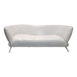 EUROLIFE Two Tone Leather Sofa with Contrasting Stitching
