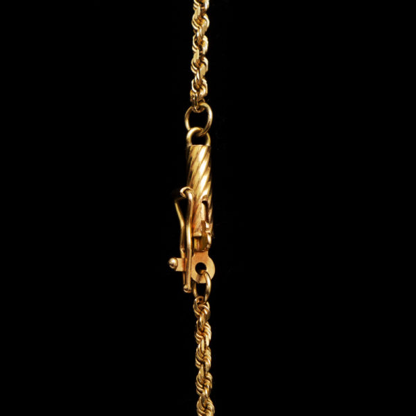 Black Opal and Diamond Necklace in 14 Karat Gold - Image 4