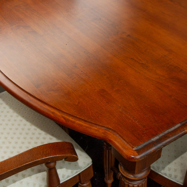 COCHRANE Cherry Finish Dining Table with 6 Chairs and 2 12" Leaves - Image 8