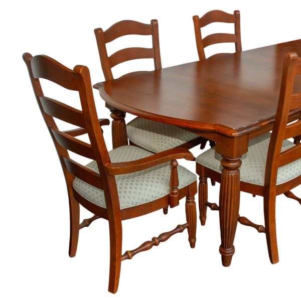 COCHRANE Cherry Finish Dining Table with 6 Chairs and 2 12" Leaves - Image 1