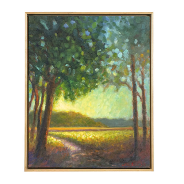 KATHY BATES Original Oil on Canvas “Across the Meadow” Signed - Image 1