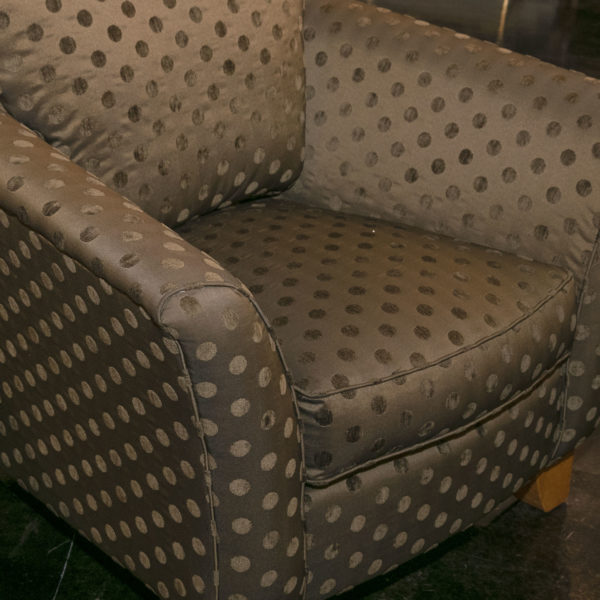 THOMASVILLE Two Tone Green Polka Dot Upholstered Accent Chair - Image 6