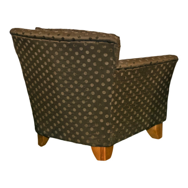 THOMASVILLE Two Tone Green Polka Dot Upholstered Accent Chair - Image 4