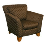 THOMASVILLE Two Tone Green Polka Dot Upholstered Accent Chair - Image 2