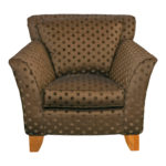 THOMASVILLE Two Tone Green Polka Dot Upholstered Accent Chair