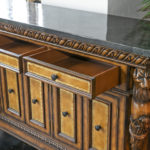 NEIMAN MARCUS Buffet with Leather Doors and Figural Carvings - Image 3