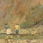 BRUCE SANFORD DAY (1940-) Original Landscape with Wading Pair - Image 2