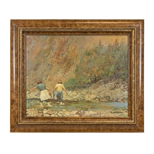 BRUCE SANFORD DAY (1940-) Original Landscape with Wading Pair - Image 1