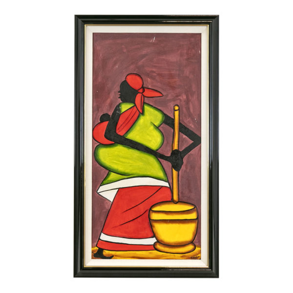 Original Signed Acrylic on Canvas “Woman with Churn” - Image 1