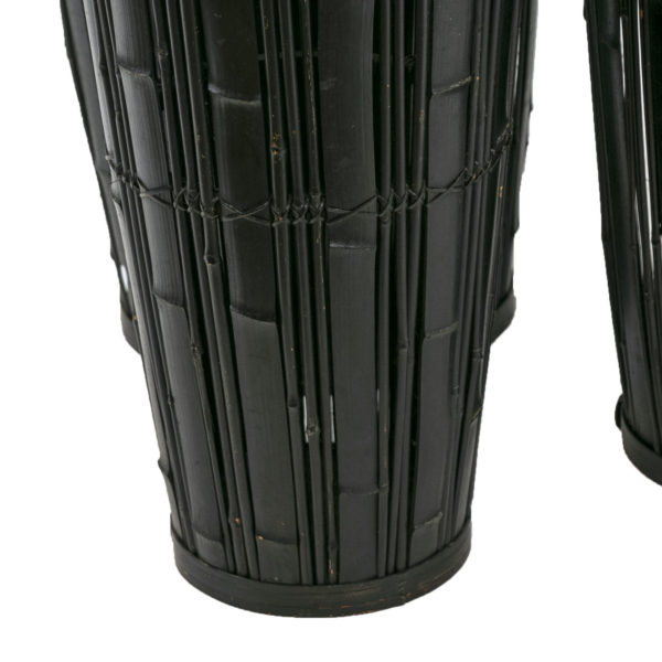 Set of 3 Dark Bamboo Floor Vases - Image 4