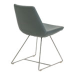 Set of 4 Mid Century Style Blue Faux Leather Scoop Chairs - Image 3