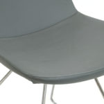 Set of 4 Mid Century Style Blue Faux Leather Scoop Chairs - Image 5
