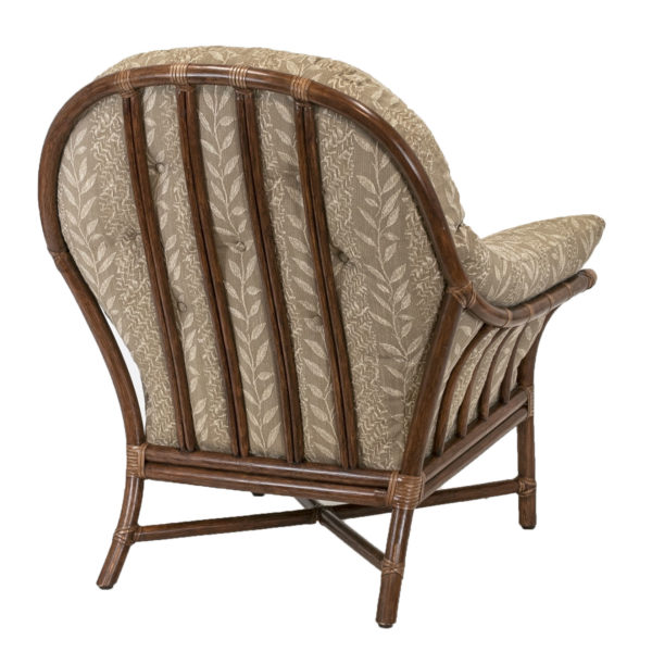 MCGUIRE Upholstered Rattan Armchair and Ottoman - Image 4