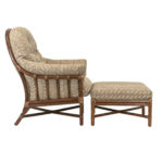 MCGUIRE Upholstered Rattan Armchair and Ottoman - Image 6