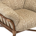 MCGUIRE Upholstered Rattan Armchair and Ottoman - Image 3