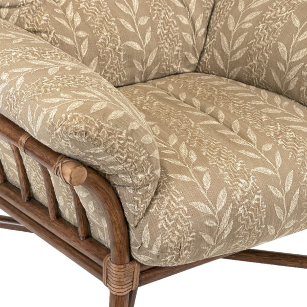MCGUIRE Upholstered Rattan Armchair and Ottoman - Image 3