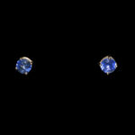 1 Total Carat Blue Sapphire Stud Earrings in 14 Karat Gold - Image 2