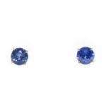 1 Total Carat Blue Sapphire Stud Earrings in 14 Karat Gold