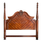 Designer King Size Carved Mahogany Poster Bed - Image 2